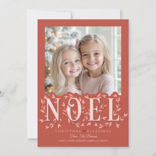 Elegantes botanisches monochromatisches Foto Weihn Karte (Vorderseite)