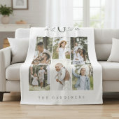 Elegantes Botanisches Monogramm 6 FotoCollage Fleecedecke