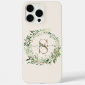 Elegantes botanisches Monogramm-iPhone-Case mit Na Case-Mate iPhone Hülle (Rückseite)