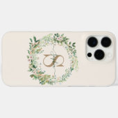 Elegantes botanisches Monogramm-iPhone-Case mit Na Case-Mate iPhone Hülle (Rückseite (Horizontal))