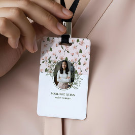 Elegantes Botanisches Monogramm-Logo Floral Wasser Ausweis