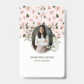 Elegantes Botanisches Monogramm-Logo Floral Wasser Ausweis (Front)