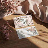 Elegantes Botanisches Monogramm-Logo Floral Wasser Visitenkarte