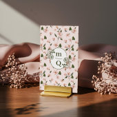 Elegantes Botanisches Monogramm-Logo Floral Wasser Visitenkarte