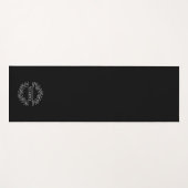 Elegantes botanisches Monogramm, schwarz  Yogamatte (Vorderseite (Horizontal))