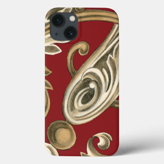 Elegantes botanisches Motiv mit Tan Foliage Case-Mate iPhone Hülle (Rückseite)