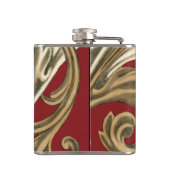 Elegantes botanisches Motiv mit Tan Foliage Flachmann (Rückseite)