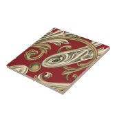 Elegantes botanisches Motiv mit Tan Foliage Fliese (Seite)