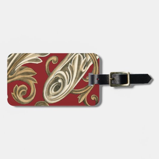 Elegantes botanisches Motiv mit Tan Foliage Gepäckanhänger (Vorderseite horizontal)