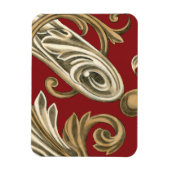 Elegantes botanisches Motiv mit Tan Foliage Magnet (Vertikal)