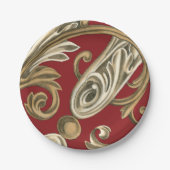 Elegantes botanisches Motiv mit Tan Foliage Pappteller (Vorderseite)