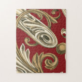 Elegantes botanisches Motiv mit Tan Foliage Puzzle (Vertikal)