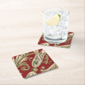 Elegantes botanisches Motiv mit Tan Foliage Rechteckiger Pappuntersetzer (Vor Ort)