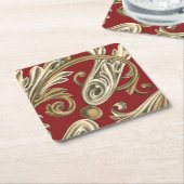 Elegantes botanisches Motiv mit Tan Foliage Rechteckiger Pappuntersetzer (angewinkelt)