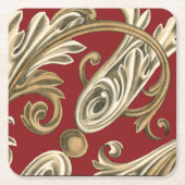 Elegantes botanisches Motiv mit Tan Foliage Rechteckiger Pappuntersetzer (Vorderseite)