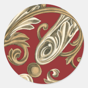 Elegantes botanisches Motiv mit Tan Foliage Runder Aufkleber