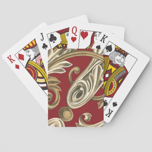 Elegantes botanisches Motiv mit Tan Foliage Spielkarten (Rückseite)