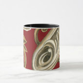 Elegantes botanisches Motiv mit Tan Foliage Tasse (Zentrum)