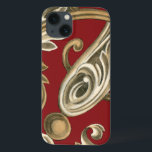 Elegantes botanisches Motiv mit TAN-Laub Case-Mate iPhone Hülle<br><div class="desc">Eine Ethan Harper Vorlage,  der Eigenschaften Laub auf einem roten Hintergrund bräunen. Dieses elegante botanische Motiv würde ein großes Geschenk für jedermann sein,  das mutige Farben genießt!</div>