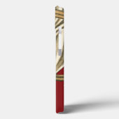 Elegantes botanisches Motiv mit TAN-Laub Case-Mate iPhone Hülle (Rückseite / Links)