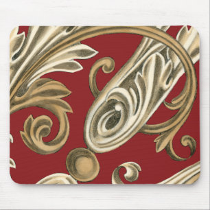 Elegantes botanisches Motiv mit TAN-Laub Mousepad