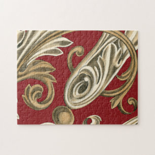 Elegantes botanisches Motiv mit TAN-Laub Puzzle