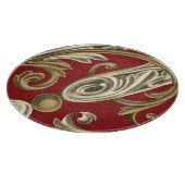 Elegantes botanisches Motiv mit TAN-Laub Schneidebrett (Ecke)