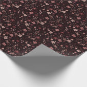 Elegantes botanisches Muster aus rotem Blumenborde Geschenkpapier (Ecke)