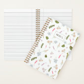Elegantes Botanisches Muster - Blumenschrift Notizblock (Innen)