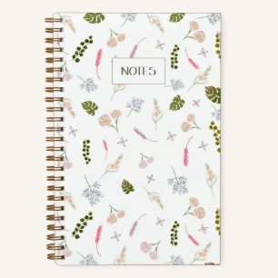 Elegantes Botanisches Muster - Blumenschrift Notizblock