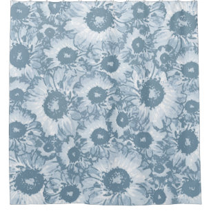 Elegantes botanisches Muster der Marine Duschvorhang