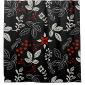 Elegantes botanisches Muster Duschvorhang (Vorderseite)