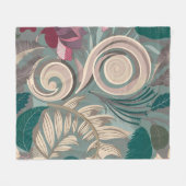 Elegantes botanisches Muster Fleecedecke (Vorderseite (Horizontal))