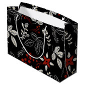 Elegantes botanisches Muster Große Geschenktüte (Rückseite Schrägansicht)