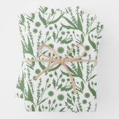 Elegantes botanisches Muster grün Geschenkpapier Set (Beispiel)