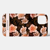 Elegantes botanisches Muster Monogramm Case-Mate iPhone Hülle (Rückseite (Horizontal))