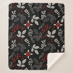 Elegantes botanisches Muster Sherpadecke