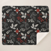 Elegantes botanisches Muster Sherpadecke (Vorderseite (Horizontal))