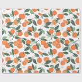 Elegantes botanisches Orangenzitruspapier mit Wrap Geschenkpapier (Flach)