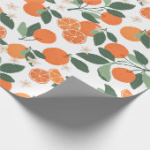 Elegantes botanisches Orangenzitruspapier mit Wrap Geschenkpapier (Ecke)