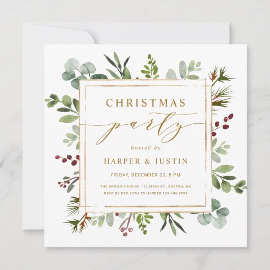 Elegantes botanisches Party Einladung (Vorderseite)