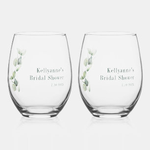 Elegantes botanisches Party Modernes Brautparty Weinglas Ohne Stiel
