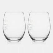 Elegantes botanisches Party Modernes Brautparty Weinglas Ohne Stiel (Links)