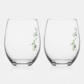 Elegantes botanisches Party Modernes Brautparty Weinglas Ohne Stiel (Rechts)