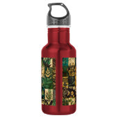 ✨Elegantes botanisches Patchwork-Blumenmuster-Desi Edelstahlflasche (Rückseite)