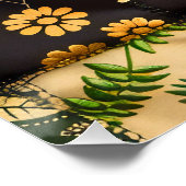 ✨Elegantes botanisches Patchwork-Blumenmuster-Desi Poster (Ecke)
