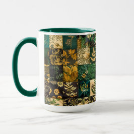 ✨Elegantes botanisches Patchwork-Blumenmuster-Desi Tasse