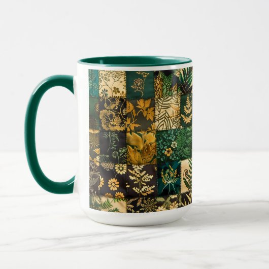 ✨Elegantes botanisches Patchwork-Blumenmuster-Desi Tasse (Links)