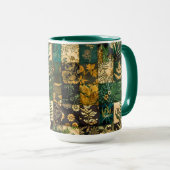✨Elegantes botanisches Patchwork-Blumenmuster-Desi Tasse (VorderseiteRechts)