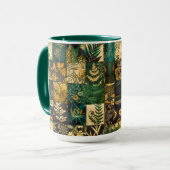 ✨Elegantes botanisches Patchwork-Blumenmuster-Desi Tasse (Vorderseite Links)